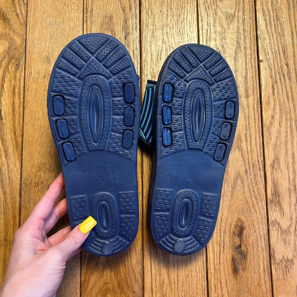 BYRIVER‎ Acupressure Foot Massage Slippers Navy Blue Reflexology Sandals Size S